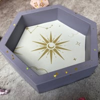 Image 5 of Small Indigo Celestial Hexagon Dice Tray