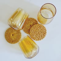 Image 1 of Iridescent Golden Glasses & Coaster Set