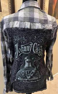 Vintage Gray/Green Flannel Shirt Johnny Cash 
