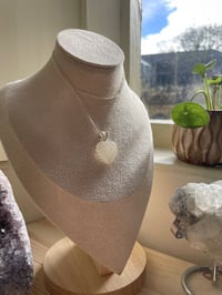 Image 4 of Silver Snowflake Rutile Heart Crystal Necklace