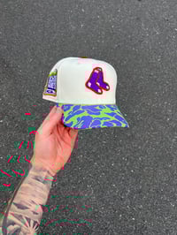 Image 1 of PURPLE BRIM BUZZ LIGHTYEAR BOSTON RED SOX  CUSTOM FITTED CAP