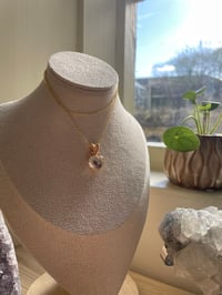 Image 2 of Gold Garden Quartz Heart Crystal Necklace