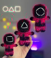 Squid Game Pink Soldier Plush – Handmade Amigurumi Doll | Cute Crochet Collectible Toy
