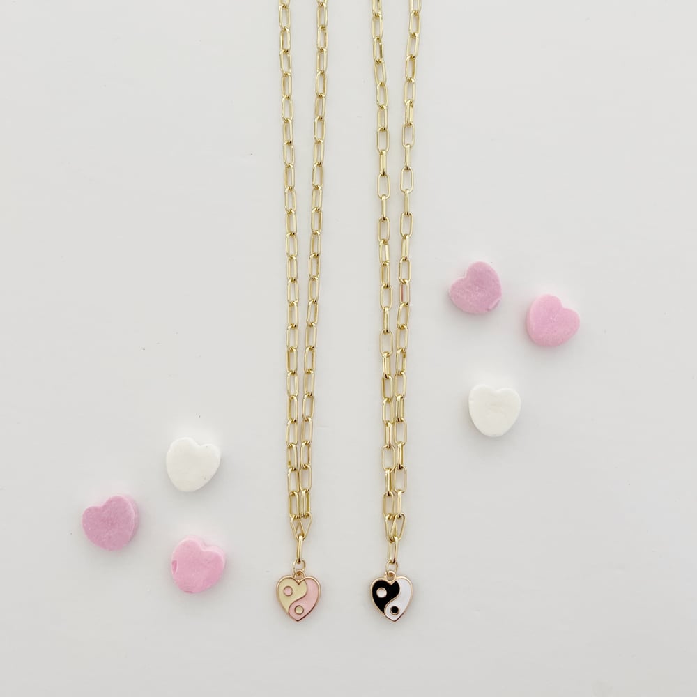 Image of Ying Yang Heart Necklace 