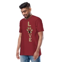 Image 13 of Love Paw Print Men’s premium heavyweight tee