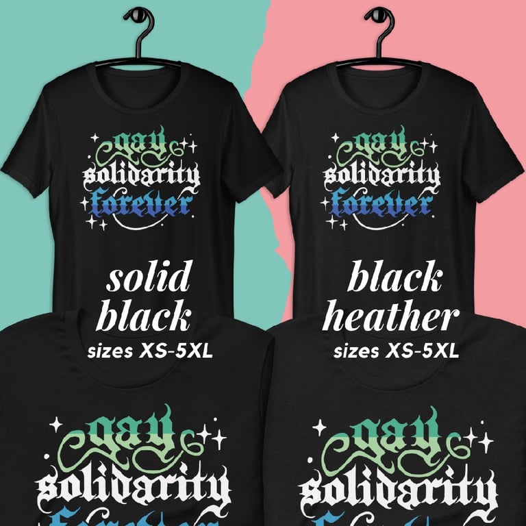 Gay Solidarity Forever Calligraphy Printed Tee Image 3