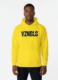 Image 2 of YB Yellow Abbreviated Print Pullover Hoodie