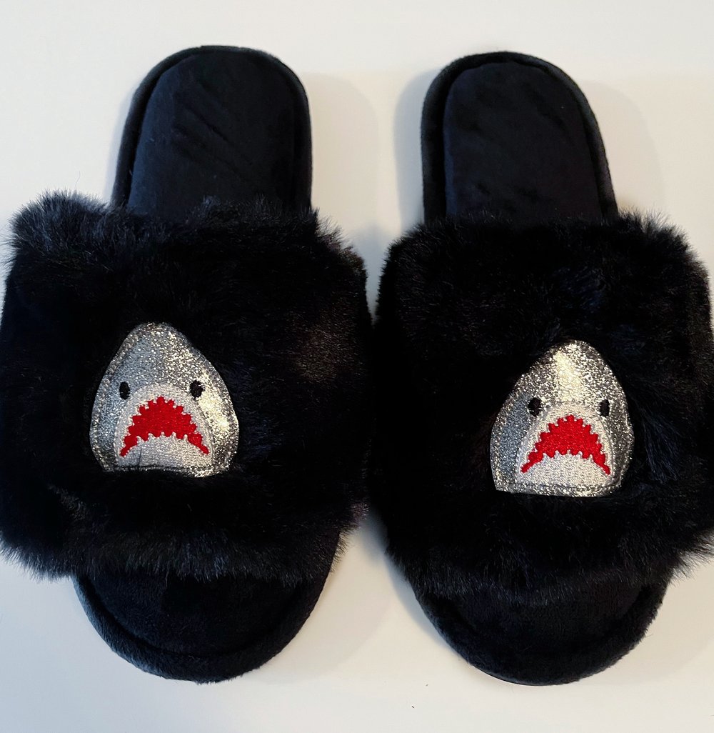 Glitter Shark Slippers