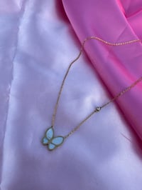 Image 1 of Butterfly gold stainless steel necklace 