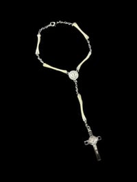 Image 1 of cane toad bone rosary bracelet