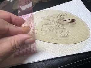 Image of Original 1950’s Era Acetate Stencil 4.25”  “Navy Ships” (Unmarked)