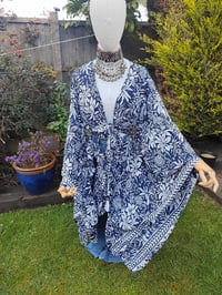 Image 4 of Pefkos co ord sarong set Navy with glitter sparkle