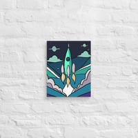 Image 1 of Retro Rocket to Stars Canvas Print