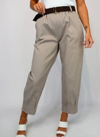 Image 1 of Soft Cotton Belted Cargo Trouser