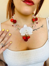 Image 7 of 🍰🍓Rasperries&Cream🍓🍰  Phalaenopsis Orchid Necklace 
