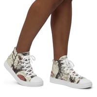 Image 1 of The Shire Inspired Illustrated Tree Trunk/Mushroom Women’s High Top Canvas Shoes