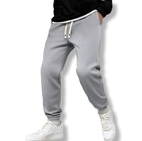 Joggers Gris casuales para hombre - Cintura con cordón elástico.
