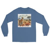 Image 5 of  Standing African Serval Landscape Long Sleeve TShirt