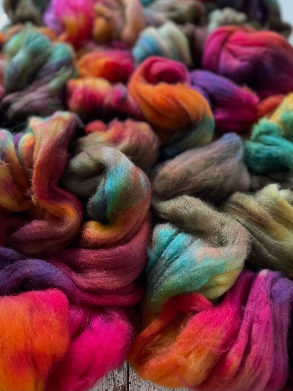 Rainbow Rust, on Super Soft: 80% fine SW Merino, 20% Cashmere