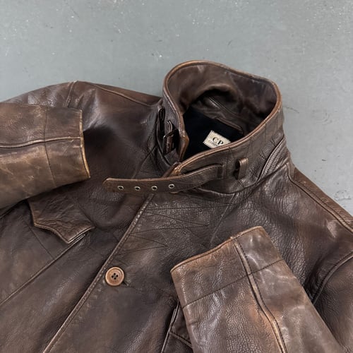 Image of AW 2009 CP Company multi pocket leather jacket, size large