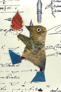 Bird Pondering a Leaf