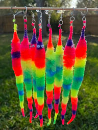 Image 1 of Rainbow Worm Earring OR Clip 