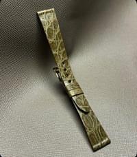 Image 2 of Military Green Crocodile Flank Watch Strap
