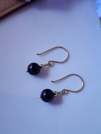 Image 3 of Minimalist Black Tourmaline Earrings