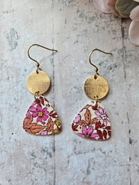 Image 2 of Autumn Disc Faux Leather Earrings