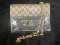Upcycled Material From GG Handbags / Stadium Approved Clear Purse (LARGE)