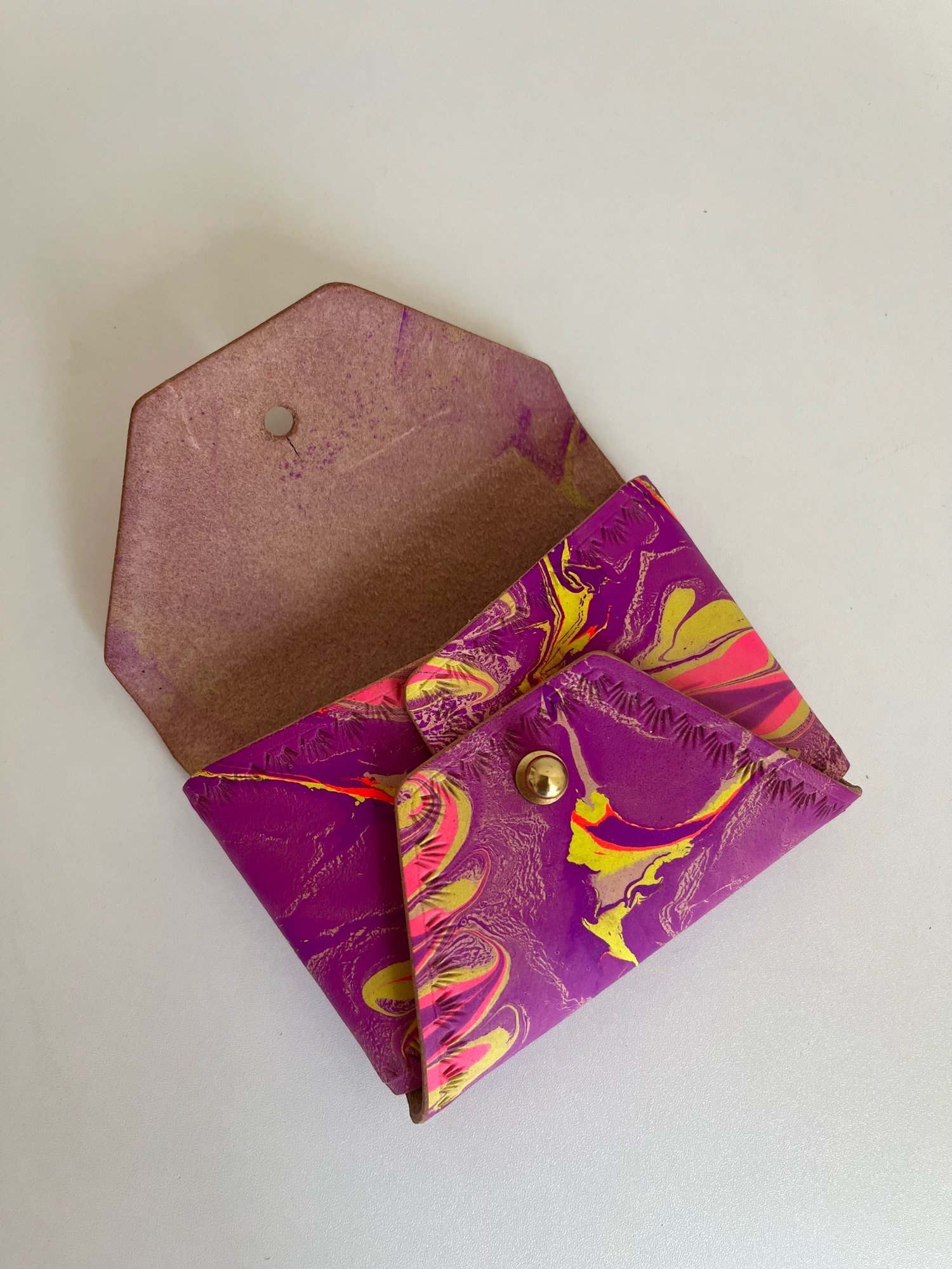 Image of Neon Purple/Yellow “No Stitch” Card Wallet