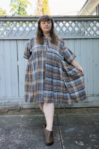 Image 2 of Brown Check Button Dress