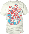 Red and blue Skull artist tee