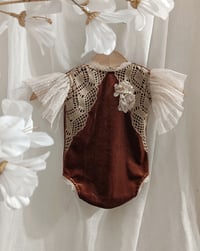 Image 1 of Newborn photo session bodysuit | Clementine | rusty brown