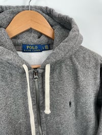 Image 3 of Y2k Grey Polo Zip Up Hoodie (Medium)