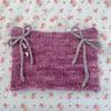 Cutie Kitty Charm Beanie - Purple / Silver