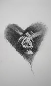Image 2 of Hands on Heart Original Graphite drawing on Moleskine