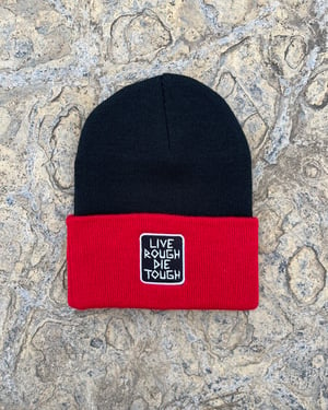 Image of Black / Red “Scratch Patch” Beanie