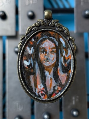 Image of Daydreamer, tiny tempera on brass