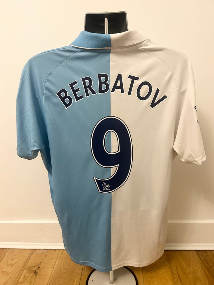 Image of Tottenham Hotspur "BERBATOV 9" 125th Anniversary 2007/08 Shirt + PL patches (L)