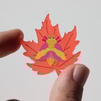 Image 2 of Rosy Maple Moth Frosted Acrylic Pin