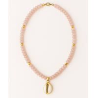 Goddess of Love Necklace – Rose Quartz & Gold Cowrie Shell for Divine Feminine Energy