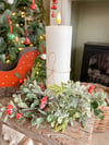 SALE! Frosted Foliage & Berry Candle Ring