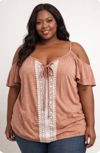 Image 1 of New Sz 18/20 Ashley Stewart open shoulder short sleeve top #868*8