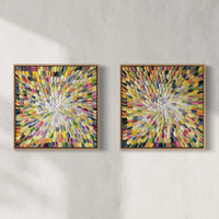 Image 1 of 'Blooms 45', diptych - 43x43cm each, FRAMED