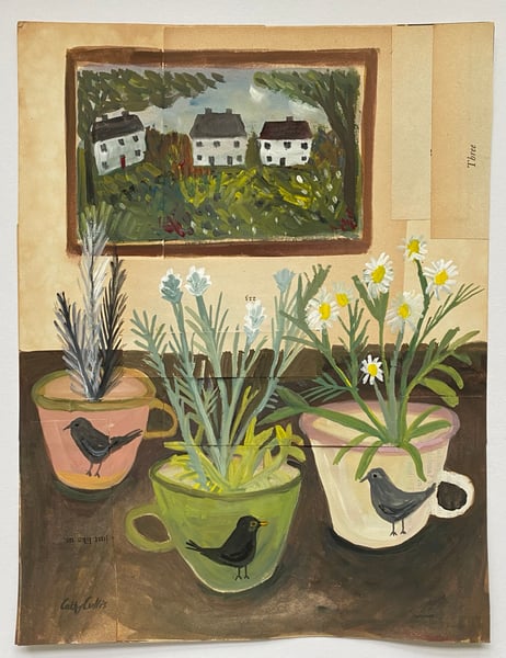 Image of wild tea with landscape painting 