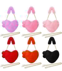 Image 2 of Light Pink Heart Fur Bag