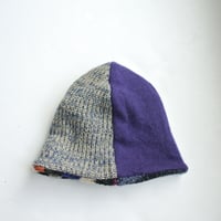 Image 4 of Reworked Reversible Beanie Multi Colored x Purple Cashmere