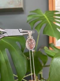 Image 5 of Silver Garden  Quartz Oval  Crystal Necklace