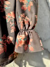 BROWN FLORAL VIYELLA BOW BLOUSE